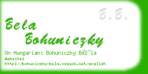 bela bohuniczky business card